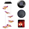 Saiten Schmetterling LED Solar Licht Romantische Windbell Wind Chime String Lampe Weihnachtsdekoration Für Hausgarten Terrasse Yard Decor