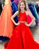 Überrock-Festzug-Kleid für Mädchen, 2023, mit Perlen verziert, Taille, Neckholder, formelles Partykleid zum Geburtstag kleiner Kinder, Kleinkinder, Teenager, bodenlang, Königsblau, Rot, Lila, Satin, tailliert