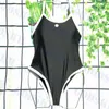 Maillot de bain une pièce noir classique lettre blanche Logo Bikini pour femmes mode femmes maillots de bain Bikinis de plage