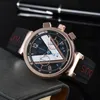 2022 Herrarna Luxury Quartz Watch Fashion Leisure V-Word Multifunktionella kalendervattentäta bältesur