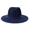 Beanie/Skull Caps Chenille Fedora Hat Pure Color Thick Material Jazz Navy Blue New Winter Wholesale T221013