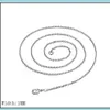 Zincirler 925 Sterling Sier Kaplama Bağlantı Rolo Zincir Kolye Istakla Tıkıklar 16 18 20 22 24inch Kadınlar O Mücevher Damlası Teslimat 2022 F DHYU7