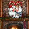 Dekorativa blommor AFBC Santa Claus Love Holiday Wreath Valentine's Day Welcome Frad Door Decoration Träringar hängande hänge