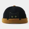 Bérets Men39s propriétaire chapeau rue Street Cat Patché à melon Cap melon innocent standard Caps de crâne de maril