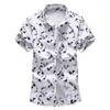 Men's Casual Shirts Plus Size 5XL 6XL 7XL Men Shirt 2022 Arrival Summer Fashion Print Short Sleeve Brand Clothing