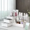 Pudełka do przechowywania Kosmetyczny organizer na przybory do makijażu z szufladami Plastikowe pudełko do pielęgnacji skóry w łazience Szczotka Uchwyt na szminkę Organizatorzy Storag