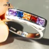 Wedding Rings YaYI Jewelry Fashion Princess Cut 4.8CT Multi Zircon Silver Color Engagement Lover Party 1349