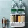 Storage Bottles 5 Grids Dry Food Dispenser Wall Mounted Separate Rice Bucket Cereal Moisture Proof Automatic Racks Box