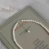 Choker eenvoudige zoetwater parel ketting vrouwen sieraden vintage draad zilvermode ontwerp vrouwelijke sleutelbeen ketting