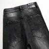 Jeans pour hommes déchiré hommes noir stretch slim fit en détresse streetwear denim pantalon patch décontracté rétro biker homme pantalon hiphop