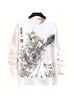 Men's T Shirts Anime CAROLE & TUESDAY Ink Wash Painting Printed Shirt Spring Autumn Long Sleeve Tshirt Men Women O-Neck Tops