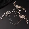 Nakrycia głowy Crystal Bride Wedding Hair Pins Srebrne akcesoria dla kobiet i dziewcząt