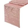 Party Decoration 1 Pcs Sparkly Rose Gold Sequin Table Runners 12X71 Inch Shimmer & 1X3M Thick Rain Silk Curtain