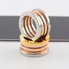 extravagant simple designer style quality titanium steel jewelry love ring ceramic color stitching spring rings gold silver rose colors letter