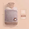 New Double Handle Hot Water Bag Large Cute Warmer Plush Rubber Warm Water Bags