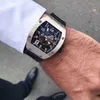 Luksusowe mechaniki męskie zegarki na rękę na rękę w wino lufy WINE Business Watch RM010 Pełna automatyczna stalowa taśma stalowa męska męska