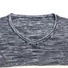 Hommes Pulls MLSHP Jacquard Pull Hommes Mode Large Casual Rayé Col En V Pull Homme Printemps Automne Coton Tricots Pull Homme Vêtements