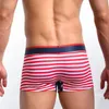 Unterhosen Männer Boxer Sexy Unterwäsche Baumwolle Homosexuell Mode Stripend Niedrige Taille Penis Pouch Schlaf Bottoms Männliche Höschen Shorts