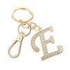 Keychains Women Crystal Alphabet Pendant med nyckelringguldf￤rg A-Z 26 Letters Keychain f￶r handv￤ska handv￤skor charmar tillbeh￶r