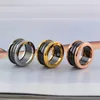 Luxe mode titanium staal hoogwaardige paar ring ontwerper roestvrij staal zwart -witte keramische ringen mannen vrouwen Valentijnsdag cadeau nooit vervagen