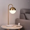 Table Lamps Golden Glass Simple Decoration For Living Room Kid Study European El USB Bedroom Bedside Lamp LED