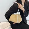 Abendtaschen Mini Weave handgemachte Stroh Unterarmtasche für Frauen Sommer Mode trendige Schulter Handtaschen Picknick Geldbörsen