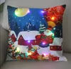 New LED Christmas Pillow Case Xmas Reindeer Elk Throw Cushion Tree Sofa Nap Cushion Covers Santa Claus Home Decor RRA47