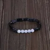 Strand Natutal Rough Black Tourmaline White Turquoises Howlite Stone Bead Charm Unisex Healing Energy Bracelet For Man Women