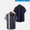 Casual shirts voor heren kraag romper heren bedrukt Hawaiiaanse knop met korte mouwen naar beneden strand shirt voor man huis slipper open sokken