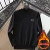 Plusowy i zagęszczony sweter Pra Pra luksusowe mężczyzn i kobiety wysoko kołnierz gradient Jacquard Letters Men's Fashion Paris T Street długie rękawy S-XXXL