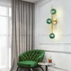 Wall Lamp Glass Ball LED Postmodern Staircase Aisle Background Lights Nordic Designer Dark Green Bedroom Bedside Lamps