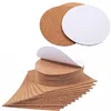 50pcs rzemieślniczy materiały gospodarstwa domowego Cork Coaster Mini tablica desek dekoracja DIY wielokrotnego użytku Kwadraty okrągłe samoprzylepne pad Pad Mat Mat 220627