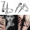 Cluster Rings Simple Animal Beast Fangs Silver Ig Men Retro Creative Jewelry