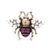 Broches Bee Pearl Rhinestone Broche Antieke afgezwakte insecten Pin Bug sieraden Badge Pak Rapel Corsage Pins voor rugzakken