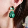 Boucles d'oreilles pendantes Agate noire Amazonite pierre précieuse naturelle perle de malachite verte 4 cm de long larme goutte 925 argent aiguille bijoux pour femmes