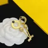 F Ohne Goxes Luxus Frauen Mode Ohrringe Designer F Retro Ring Anhänger Top Qualität Engagement Ohrring Für Dame GS1