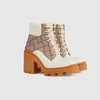 Dames knie laarzen enkel laars schoenen mode schoenontwerper platform hiel leer echte lederen winter herfst rubberen zool rij cowboy motorcycle