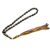 Chapelet Tasbih noir pour hommes, en résine de couleur spéciale, élégant, 33 perles islamiques, Bracelet avec pompon en coton