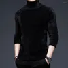 Men's Sweaters Stylish Winter Clothes For Mens Fashion White Plush Blouse Elegant Pullover Large Size Turtleneck Jumper Warm Tops