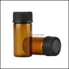 Bottiglie di imballaggio 1 ml 2 ml L dram Bottiglie di vetro ambrato/trasparente con coperchio in plastica Inserto fiale di olio essenziale per bottiglia di prova campione 455 N2 Dhlst