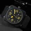 Luxury top brand men's mechanical watch business leisure calendar waterproof stainless steel black shell rubber band watch