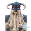 Masques de cyclisme Caps BomHCS Exagération Funny Party Props Super Large Beard Horns Beanie Mask Hat Handmade Halloween Gift L221014