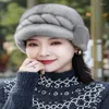 Visors 2022 Fashion Russian Women Real Nattural Bomber Hats Winter Lady Warm Fluffy Hat Good Quality Caps