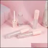 Förpackningsflaskor Cirkar Frosted Lipgloss Tube Plast Stam tom Clear Lip Gloss Lipstick LipGlaze Container Eyelash Eyeliner Drop de DH0DS