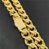 15 мм ширина T CZ Кубинская золотая цепная колье Связание 7/8 -дюймовое браслет модные украшения для мужчин женщин