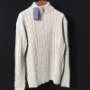 2023 Designer Mens Polo Sweter Zimowe koszule polarowe grube zamek błyskawiczny Wysokie szyję ciepłe pullover Slim Knit Knitting Scasual Skoczkowie Małe konno Advanced Design YT5513