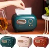 Retro Radio Modell Tissue Box Desktop Papier Halter Vintage Spender Lagerung Serviette Fall Organizer Feuchttücher Dekoration 220523