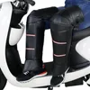 Motorrad-Rüstung Knieschoner Winterwärmer PU-Leder Winddichte Beinmanschette Verstellbarer Riemen Warme Leggings-Abdeckungen für Männer und Frauen