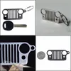 Other Interior Accessories High Quality Keychain Keyring Stainless Steel Grill Key Chain For Jeep Ring Cj Jk Tj Yj Xj New Drop Delive Dhh05