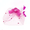 Headpieces Faux Feather Net Yarns Hat Solid Color Fascinator Weddings Tea Party Headwear Hair Ornament For Girls And Women LXH